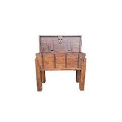 Wooden treasure chest on a white background