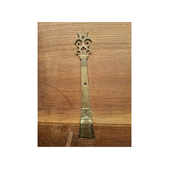 brass hinge inside the vintage teak trunk
