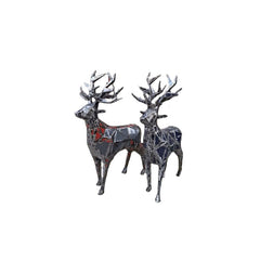 2 deers recycled meta on a white background