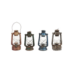 Four vintage-style lanterns on a white background
