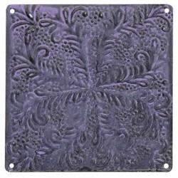Tile Metal Plate Light Lavender Small 15cm x 15cm-AFF-Decorative Tile,Embossed Metal Plate,Floral Tile,Lavender Tile,Metal Plate,Metal Tile,Tile,UK - Under €145,Wall Tile