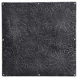 Tile Metal Plate Black Medium 30cm x 30cm-AFF-Black Tile,Decorative Tile,Embossed Metal Plate,Floral Tile,Metal Plate,Metal Tile,Tile,UK - Under €145,Wall Tile