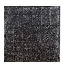 Tile Metal Plate Black XL 90cm x 90cm-AFF-Black Tile,Decorative Tile,Embossed Metal Plate,Floral Tile,Metal Plate,Metal Tile,Tile,UK - Under €145,Wall Tile