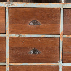 18 Drawers Dresser Close up View With Iron cast Handle 
