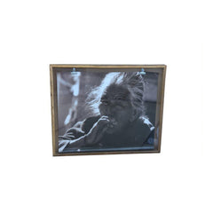 3D Poster Frame of Smoking lady black & White Image in Wooden Frame