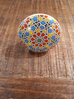 Arabic ceramic knob on wooden table