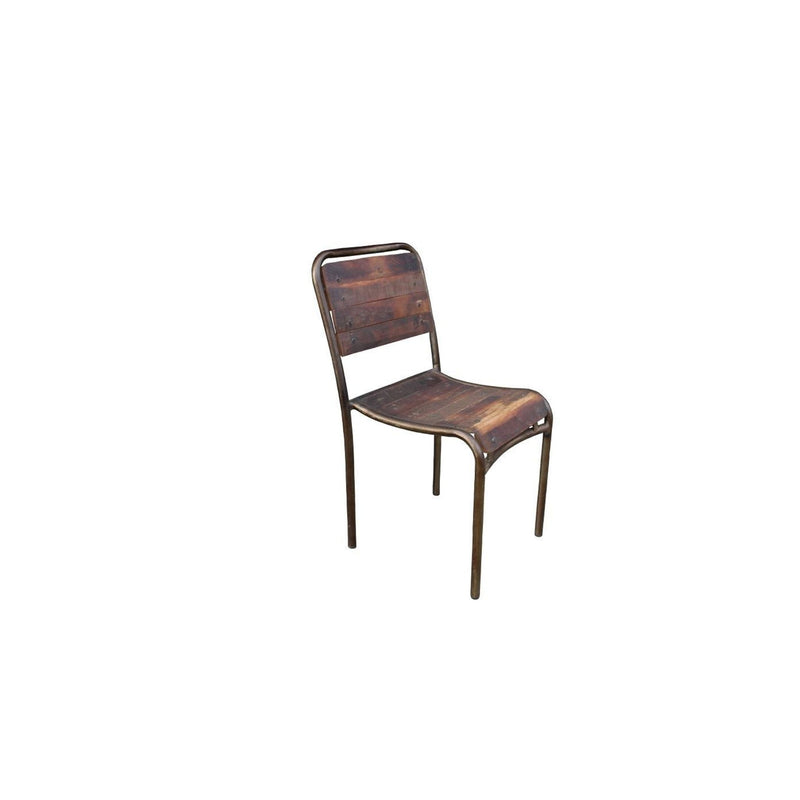 Bistro Table Chair Side View Natural Wood 