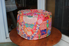 Stunning handcrafted recycled ottoman Pouf Single red Pouf