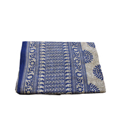 Block Print Table Cloth blue and white pattern
