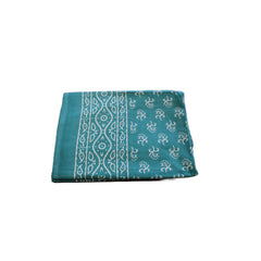 Block Print Table Cloth blue and white pattern 
