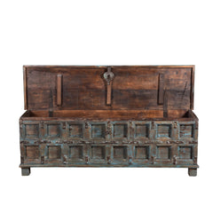 Blue Haryana Storage Trunk with open lid 