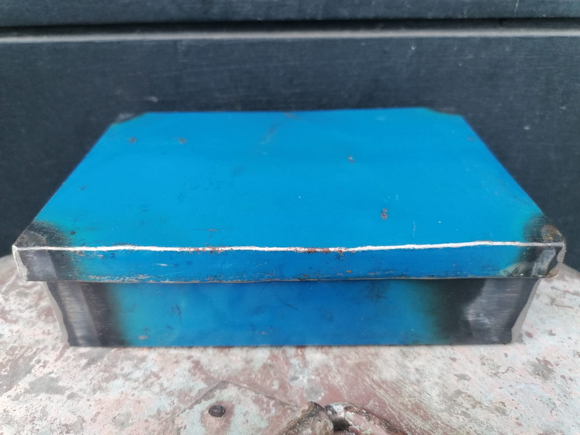 Blue Recycled Metal Rectangular Box