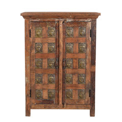 Authentic Buddha cabinet  Straight front view of whole cabinet with buddha details. 