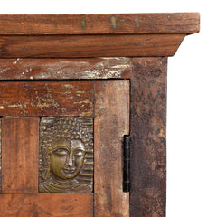 Authentic Buddha cabinet Close up view of buddha detail 