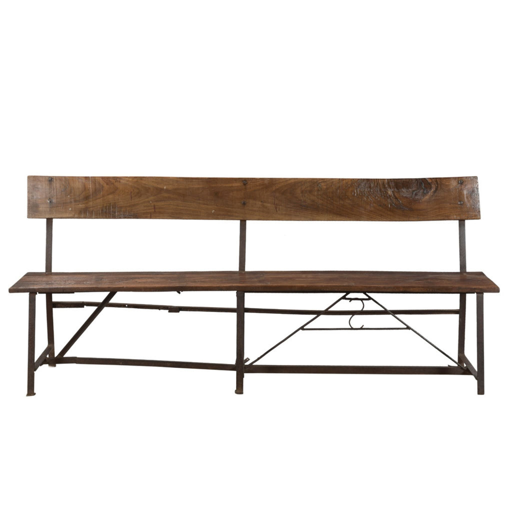 Canteen Bench - Handcrafted From Teak Wood with Cast Iron Legs