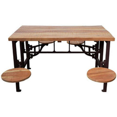 Canteen Table With Seat Pulled Out 