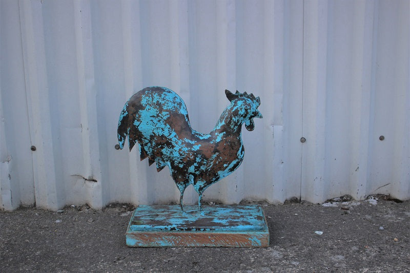 Animal Deco Blue Chicken with Blue Patina at homeStreetHome.ie
