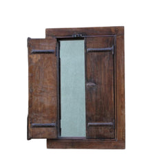 Chippa Mirror with one door open and view of mirror inside