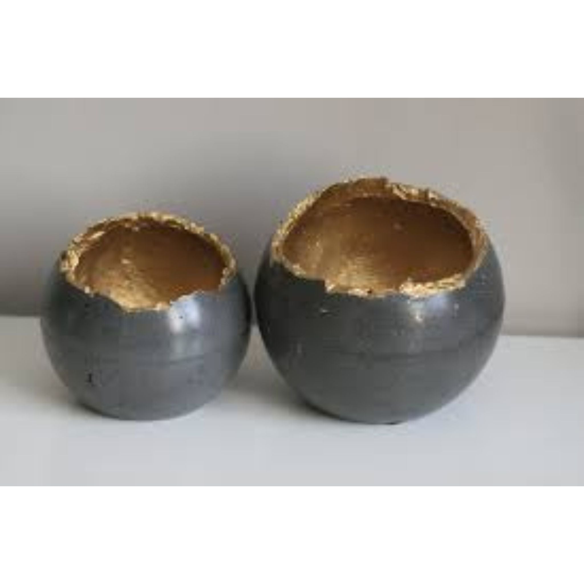 Concrete Tealight Holder Charcoal two candles holders with no candle