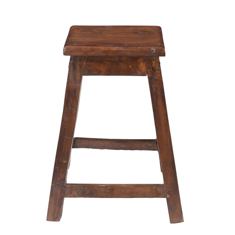 Country Small Stool Natural Front View