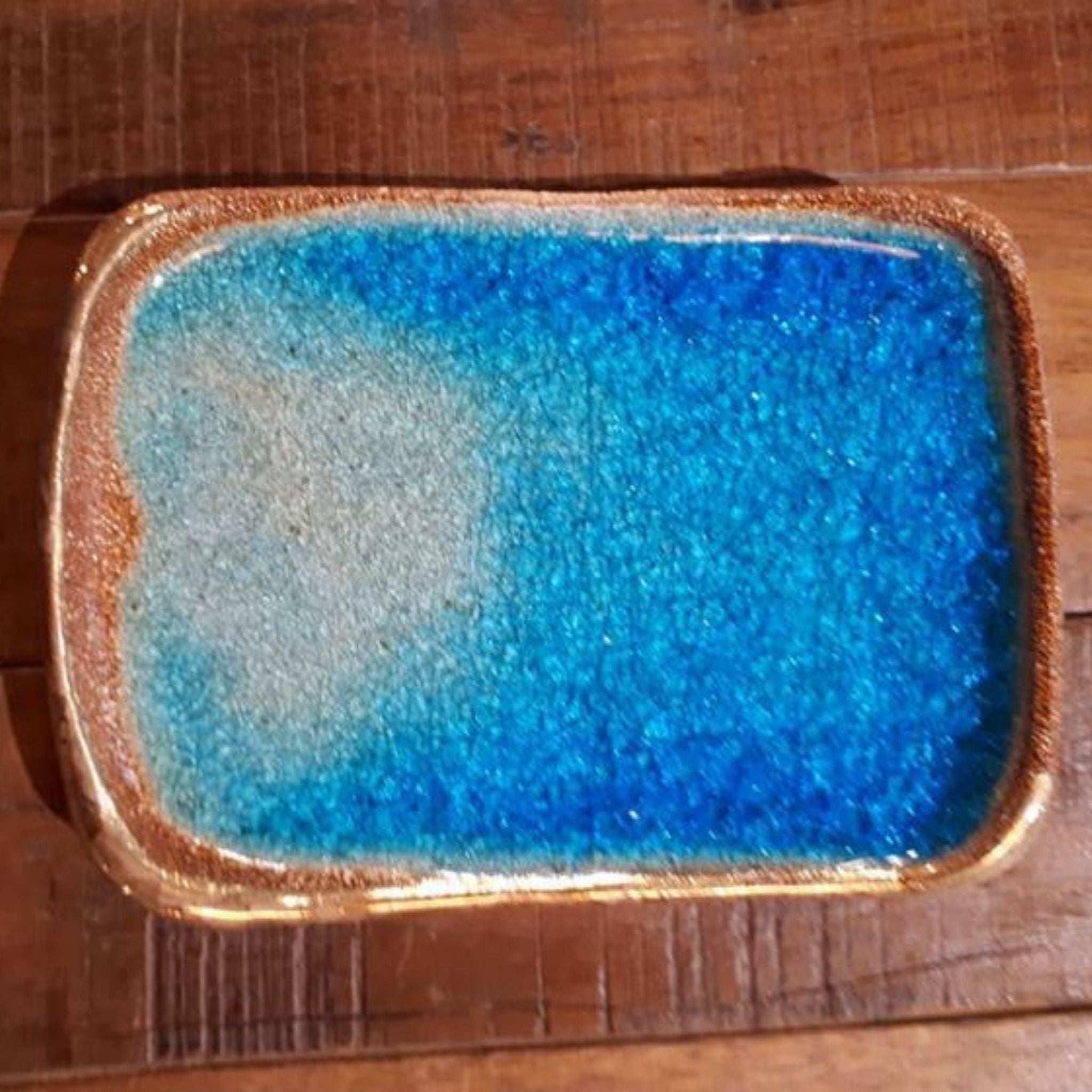 Danu Soap Dish Blue Handmade by Ruth Powers