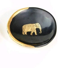 Danu Elephant Black and Gold Ring Holder