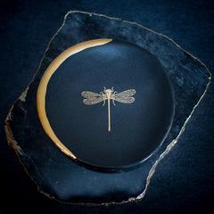 Danu Dragonfly Black and Gold Ring Dish 