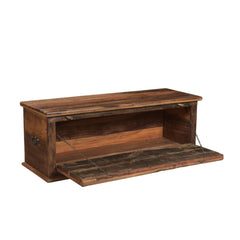 Shoe storage trunk view of open front door 