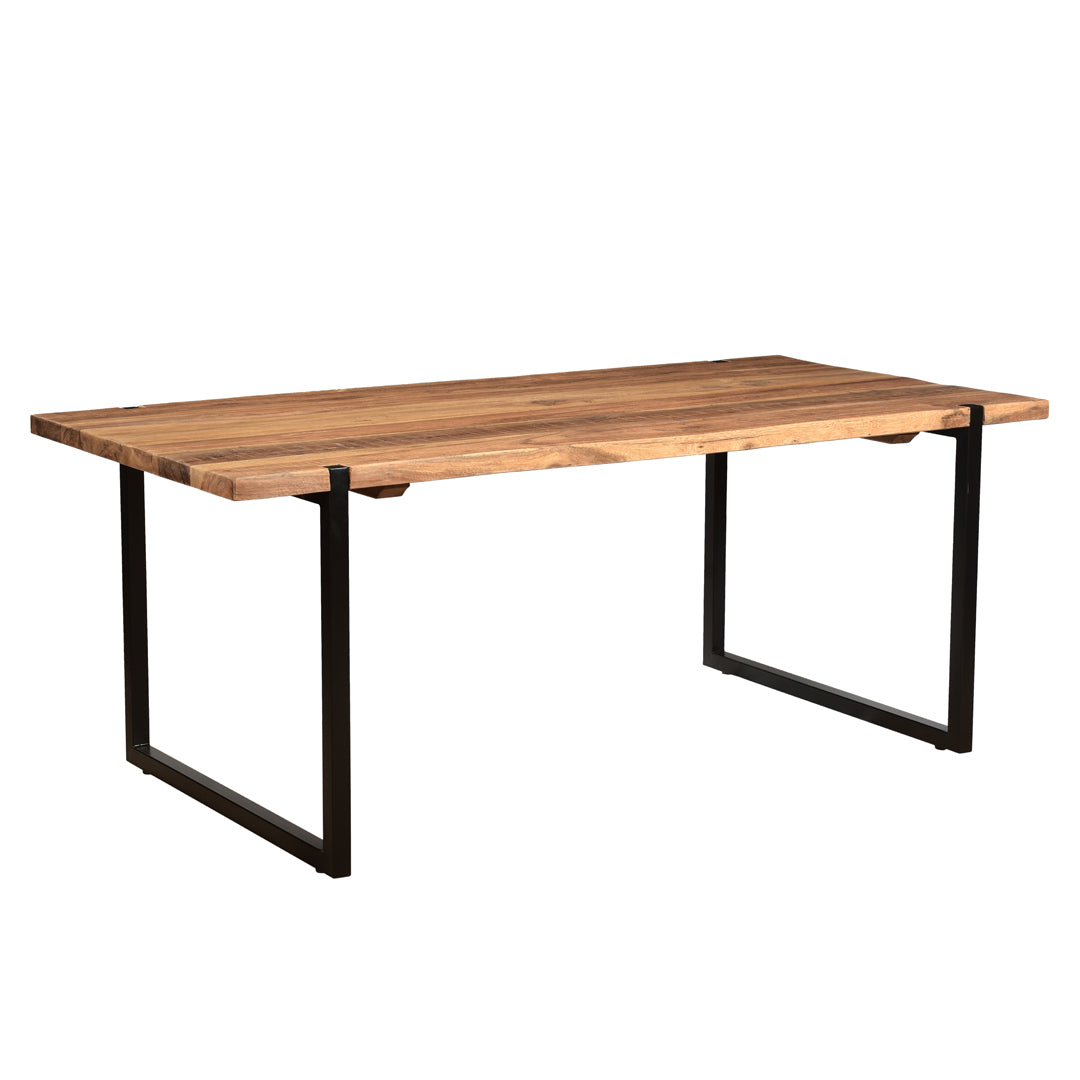 Bikaner Reclaimed Wood Dining Table Side View with white background