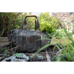 Waxed Canvas Kaki Green Garden Tool Bag