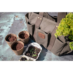 Waxed Canvas Kaki Green Garden Tool Bag