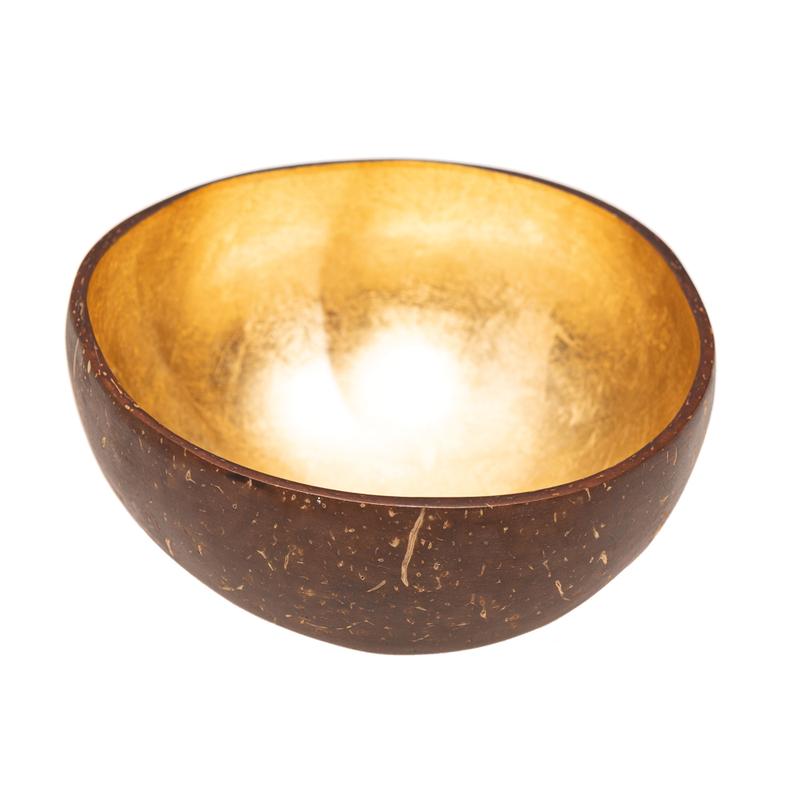 Coconut bowl with gold on the inside 