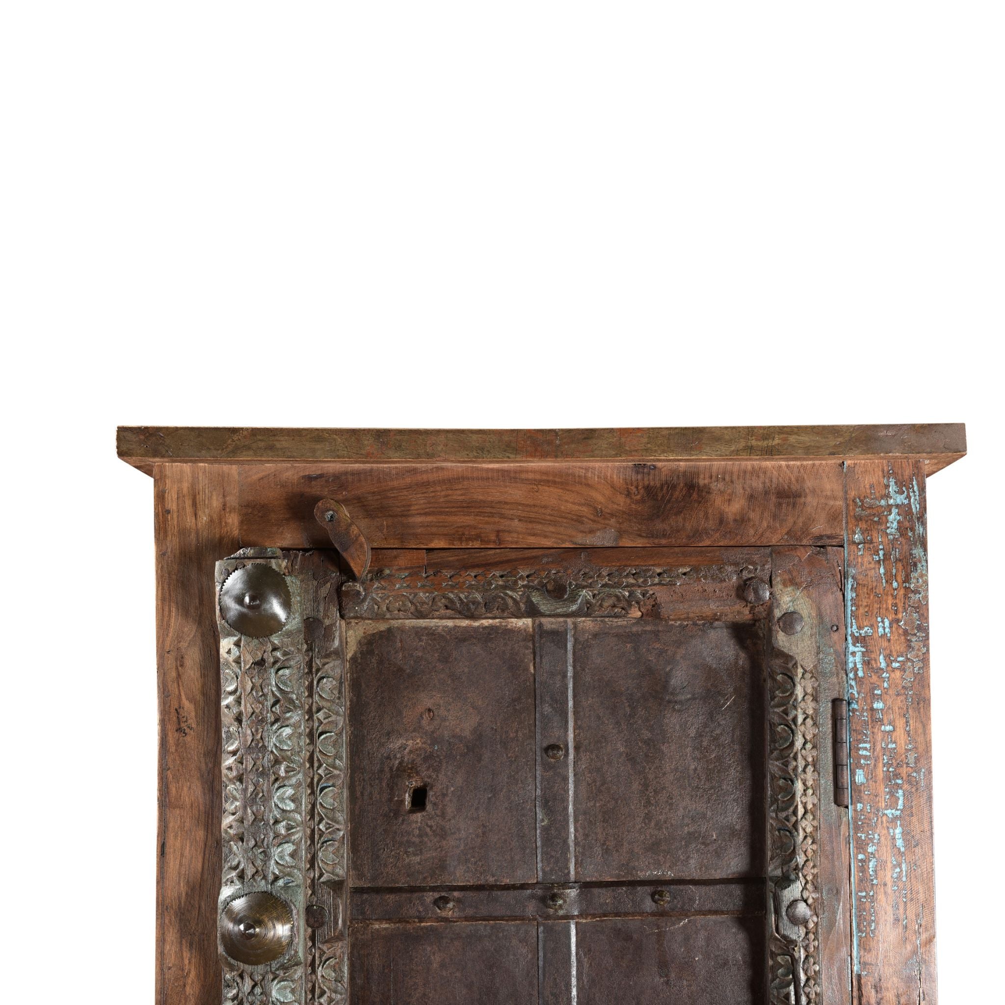 Grove Single Door Shek Cabinet close up view of carved details