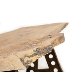 Live Edge Sycamore Table view of the table edge