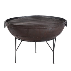 Kadai Fire Pit Bowl BBQ Fully Assembled With Grill and Stand