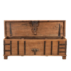 Kambal Indian Storage Trunk with open lid front view 