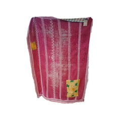 Kantha Throw dark pink , purple and mixed colours patches