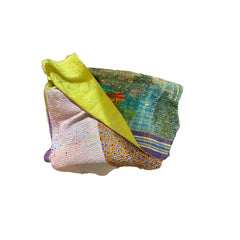 Kantha Throw folded showing double sides
