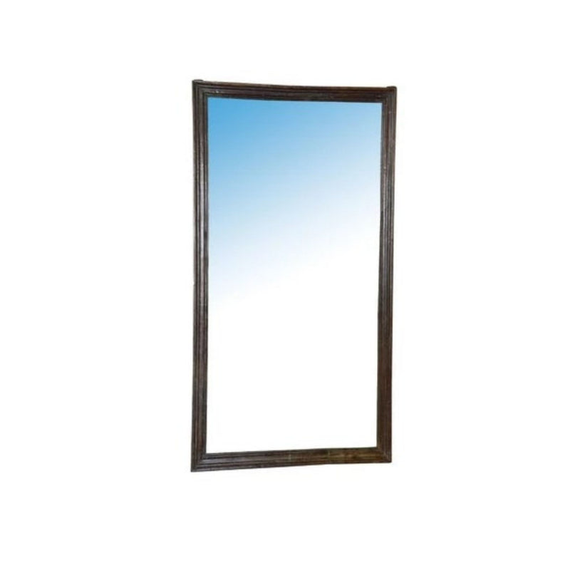 Lamba Large Mirror with dark frame straight view with white background 