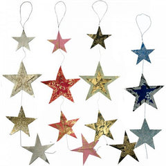 Lokta Garland Star with Gold Pattern on top