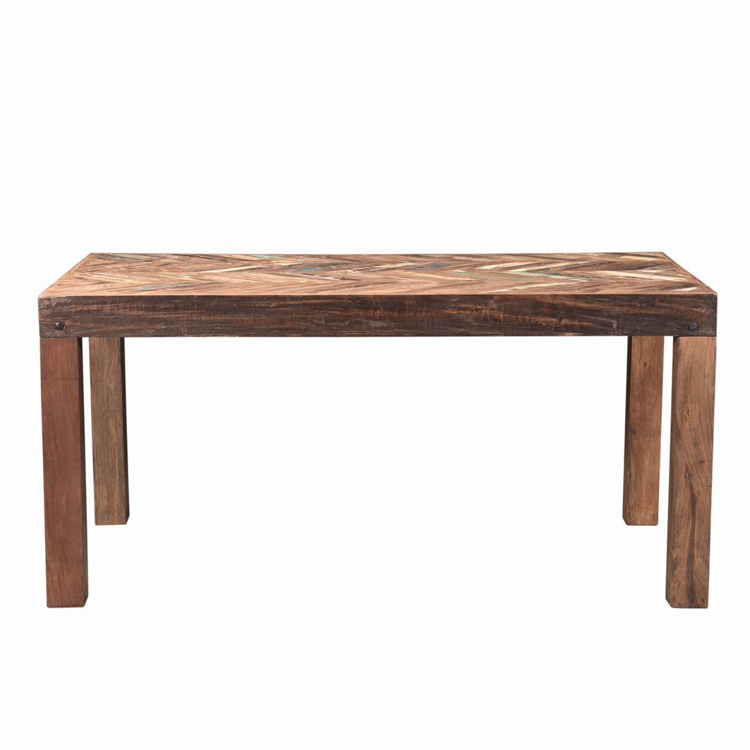 Chevron Dining Table Reclaimed Wood - HomeStreetHome.ie