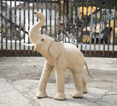Elephant Paper Mache Side View Made With Recycled Paper Jute at HomeStreetHome