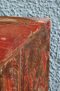 Close up detail of red patina Marine Mirror