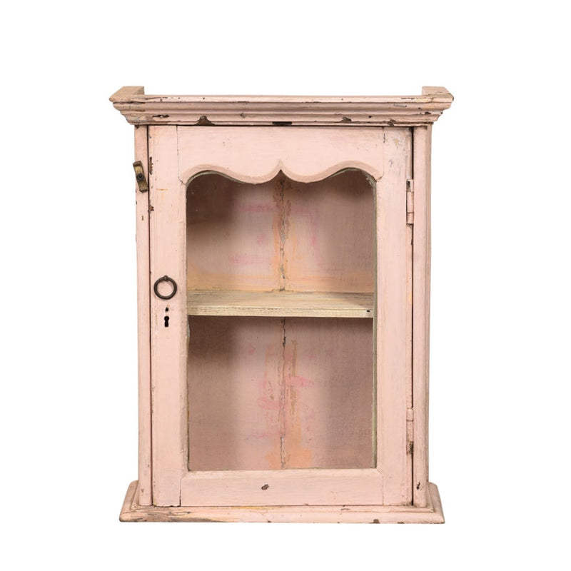Milky Pink Wall Glass Cabinet Front