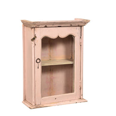 Milky Pink Wall Glass Cabinet Side
