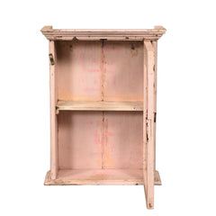 Milky Pink Wall Glass Cabinet Door open