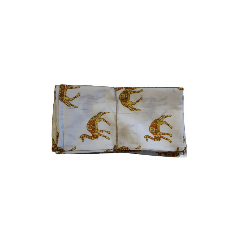Lovely Set of six napkins front view of camel pattern 