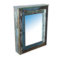 Ocean Wall Hanging Cupboard and Mirror Side View 