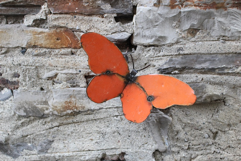 Large Recycled Metal Butterfly