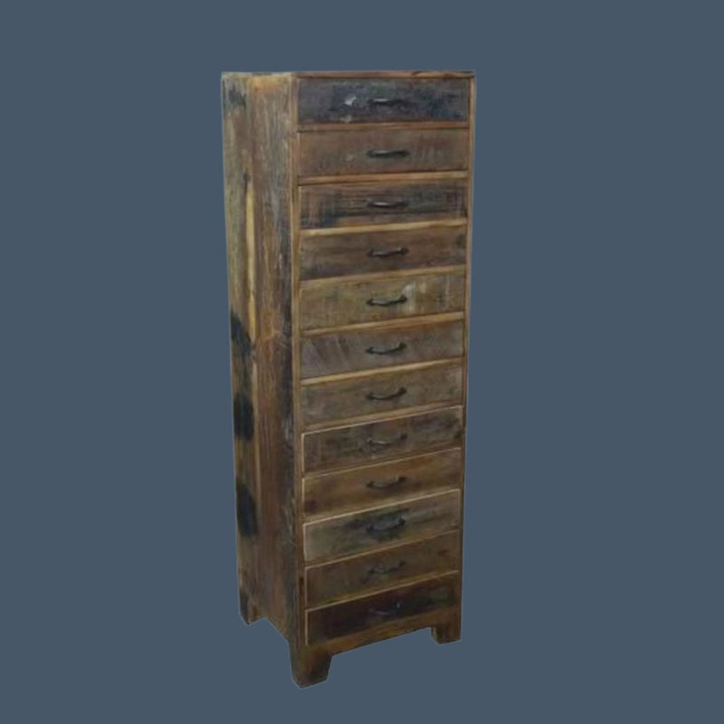Printer 12 Drawers Tall Boy side view with closed drawers